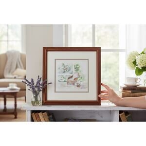 Nancy Murdoch Watercolor Painting-Framed NC Fine Art-Cottage Garden Spring-South
